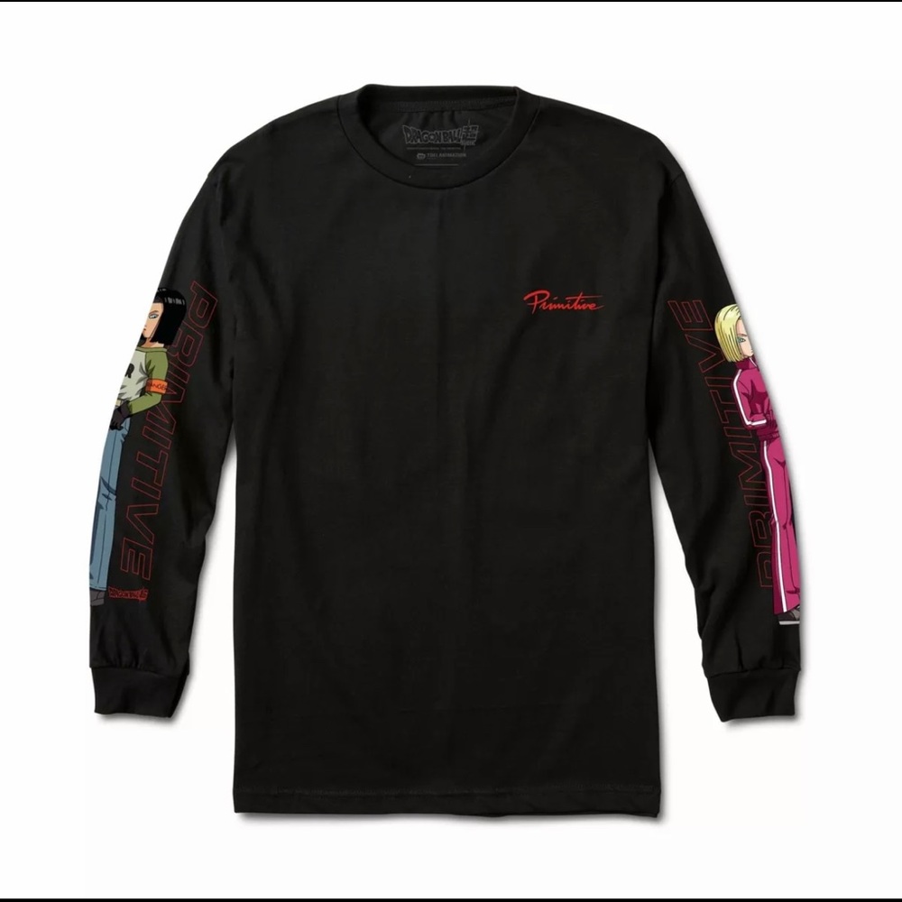 Primitive x Dragon Ball Super Androids Black Long Sleeve T-Shirt